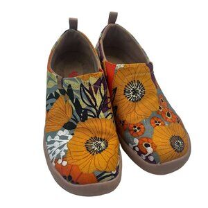 Unitravel Toledo Slip On Canvas Shoes Ladies Size 6.5 US / 37 EU Marigold Print